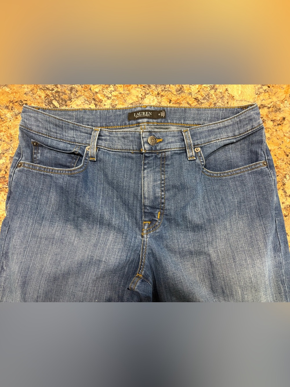 Lauren Ralph Lauren Women's Straight Leg Medium Blue Denim Jeans